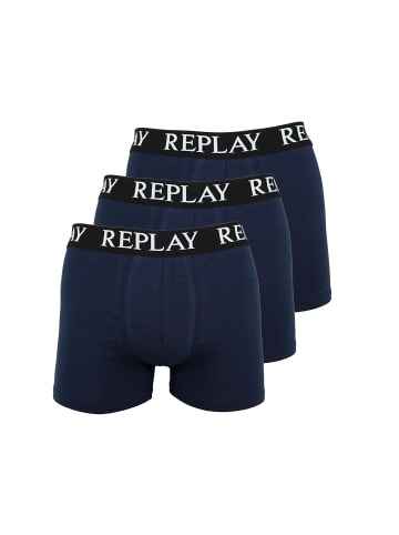 Replay Replay Trunk BOXER Style 01/C Basic Cuff Logo im 3er Pack in blau