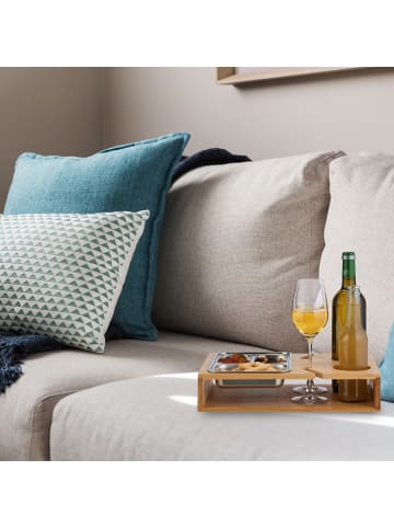 relaxdays Couchbar in Natur/ Silber - (B)36,5 x (H)8 x (T)25 cm