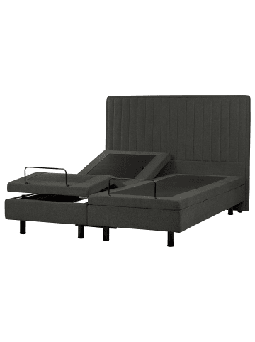 Beliani Doppelbett CASTELLAN in Grau/Schwarz - (W) 160 x (H) 120 x (L) 216 cm