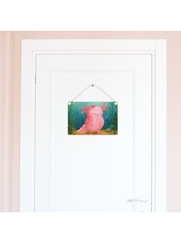 Mr. & Mrs. Panda holzbild Axolotl Glücklich Design ohne Spruch in Weiß