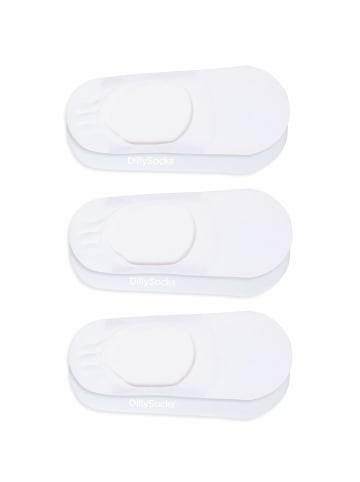 DillySocks 3er-Pack Füßlinge One Color Invisibles in snow white