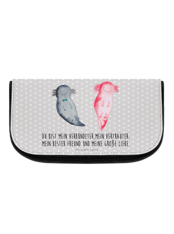Mr. & Mrs. Panda kosmetiktäschchen Axolotl Freundin mit Spruch in Grau Pastell