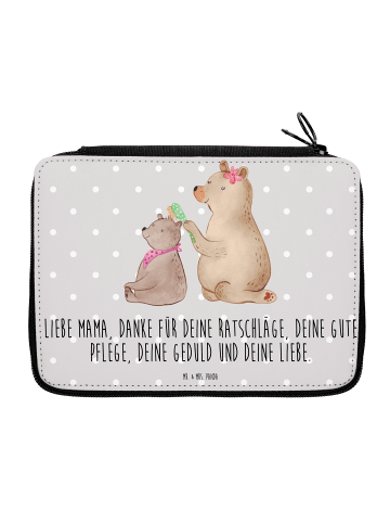 Mr. & Mrs. Panda Stiftemappe Bär Kind mit Spruch in Grau Pastell