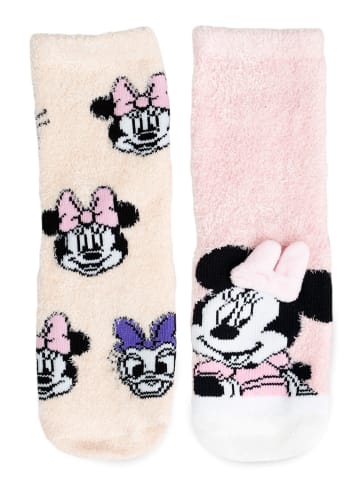 Disney Minnie Mouse 3D ABS Kuschelsocken Stoppersocken Socken (2er Pack) in Mehrfarbig