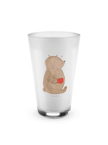 Mr. & Mrs. Panda Trinkglas Bär Kaffee ohne Spruch in Transparent