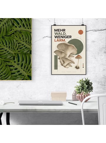 Plakat Pilz minimalistisch Design mit Spruch in Weiß