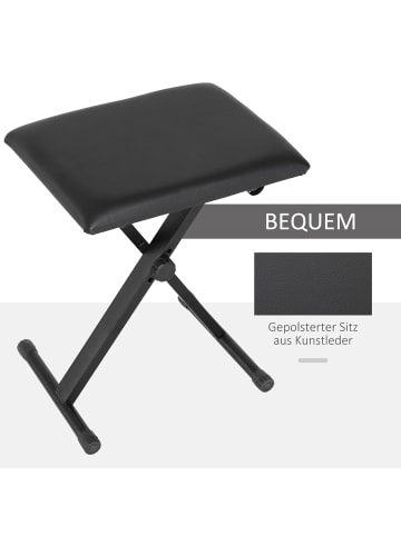 HOMCOM Klavierhocker-39L x 29B x 47H cm-Schwarz