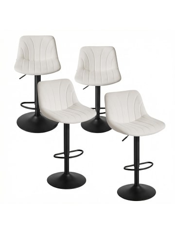 VASAGLE 4er-Set: Barhocker Tyra in Weiß - (B)43 x (H)(88-108) x (T)46.5 cm