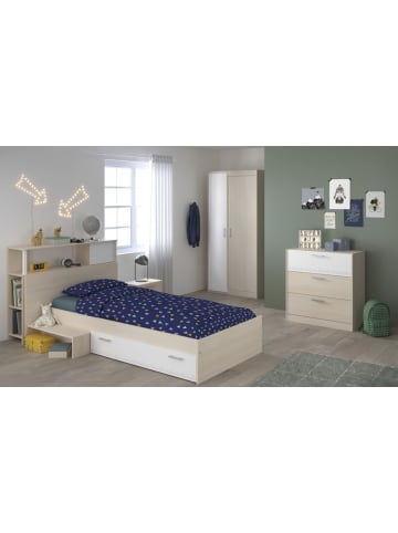 Parisot Kinderzimmer Set 5-tlg Kleiderschrank Kommode Stauraumbett 90 x 200 cm