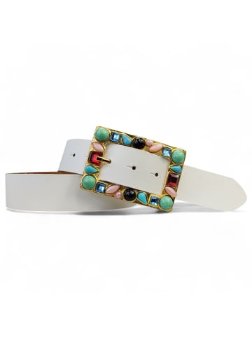 FRONHOFER Damen Ledergürtel Gold in Weiß