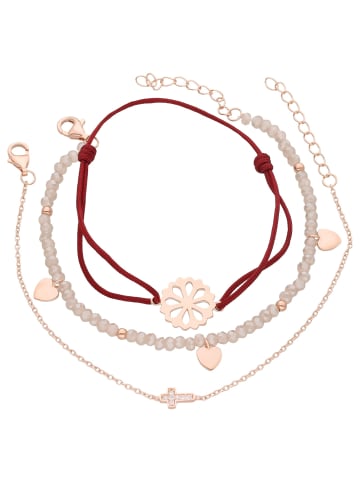 Smart Jewel Armband Set 3 Teile, Kristallsteine Und Zirkonia in Rosé