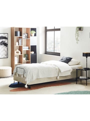 Beliani Einzelbett CASTELLAN in Beige/Schwarz - (W) 90 x (H) 37 x (L) 200 cm