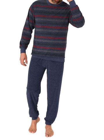 NORMANN Frottee Schlafanzug langarm Bündchen - 81483 in rot