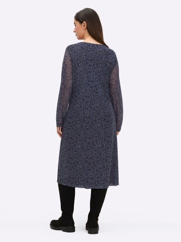 sheego Mesh-Kleid in tiefblau-bedruckt