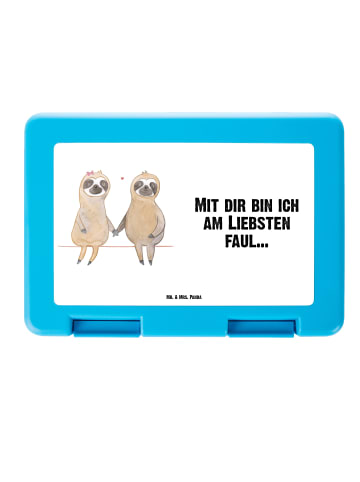 Mr. & Mrs. Panda Frischhaltedose Faultier Pärchen mit Spruch in Weiß