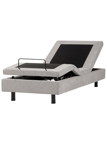 Beliani Einzelbett DUKE in Grau/Schwarz - (W) 90 x (H) 37 x (L) 200 cm