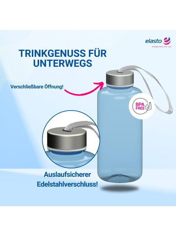 elasto Trinkflasche "Pure" in blau - 1 l