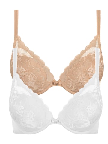 Lisca 2er Pack Push up BH in sweet almond-white