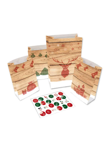 ROTH Adventskalender zum Befüllen - 24 Adventstütchen - Hygge-Style - in Bunt
