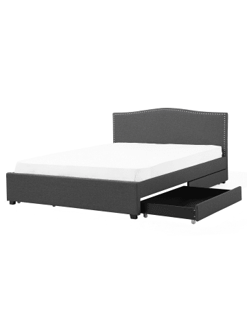 Beliani Doppelbett MONTPELLIER in Grau - (W) 167 x (H) 110 x (L) 213 cm
