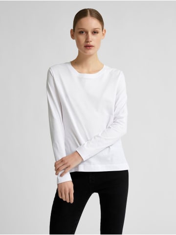 SELECTED FEMME Longsleeve Shirt Basic Sweater SLFSTANDARD Dünner Pullover in Weiß