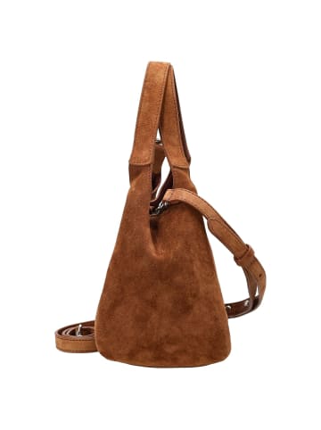 COCCINELLE C-Easy Suede - Henkeltasche S 20 cm (warm taupe) in cognac/cognac