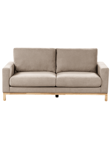 Beliani 2-Sitzer Sofa SIGGARD in Beige/Heller Holzfarbton - (W) 184 x (H) 84 x (L) 92 cm