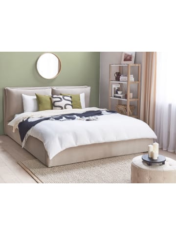 Beliani Doppelbett BAJONNA in Beige - (W) 204 x (H) 102 x (L) 235 cm
