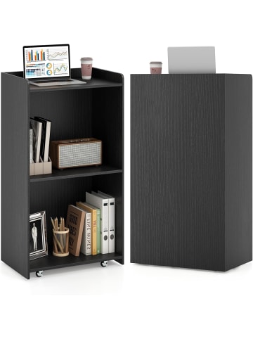 COSTWAY Stehpult mit Rollen 57,5 x 37 x 105 cm in Schwarz