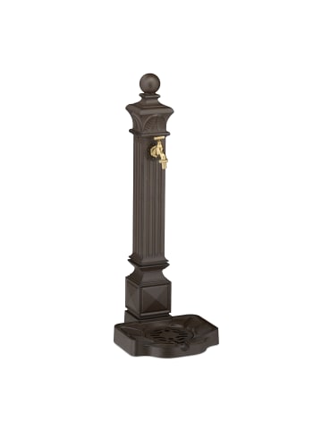 relaxdays Standbrunnen in Braun - (B)29 x (H)82 x (T)33 cm