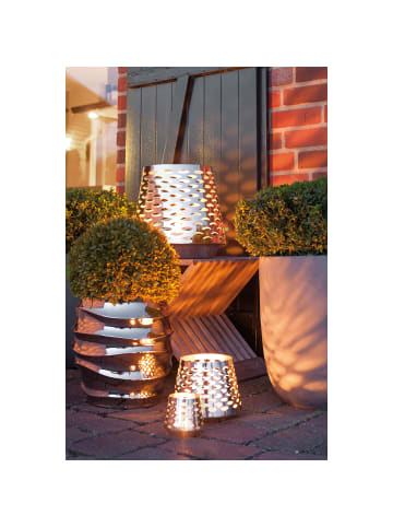 Fink Windlicht "Luma" in Silber - H. 19 cm - D. 19 cm