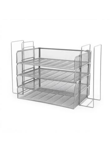 relaxdays Briefablage in Silber - (B)49,5 x (H)30 x (T)24,5 cm