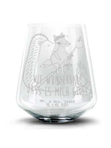 Mr. & Mrs. Panda Blümchentail Glas Igel Grillen ohne Spruch in Transparent