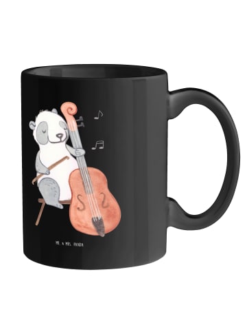 Mr. & Mrs. Panda Geschenktasse Kontrabass Liebe mit Spruch in Schwarz