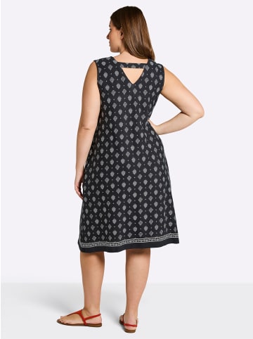 sheego Jersey-Kleid in schwarz-ecru-bedruckt