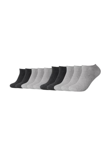 camano Sneakersocken Unisex für Damen und Herren Atmungsaktiv  Vorteilspack bequem elastisch hoher Baumwollanteil weicher Bund 10er Pack classics in hellgrau melange