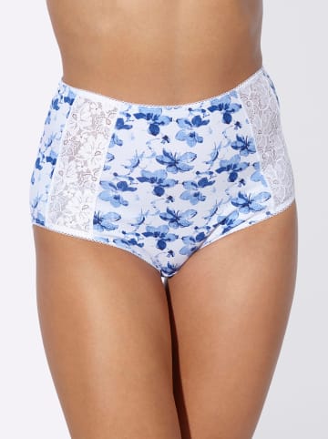 Sieh an! Taillenslip in weiß-marine-bedruckt + marine