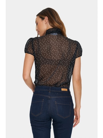 SAINT TROPEZ Langarm - Hemd LiljaSZ Gerade Passform in Black Ice Harts