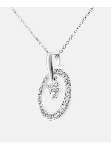 Diamant L'éternel Halskette mit Anhänger aus 375 Weißgold mit Diamant Herz-Design