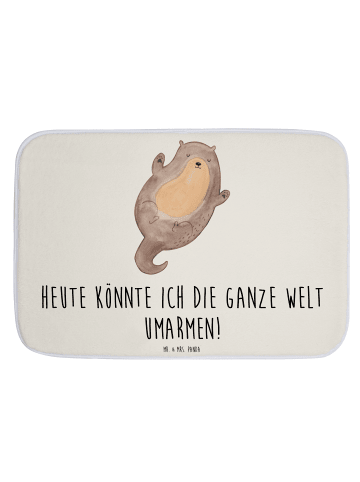 Mr. & Mrs. Panda Badezimmer Matte Otter Umarmen mit Spruch in Weiß