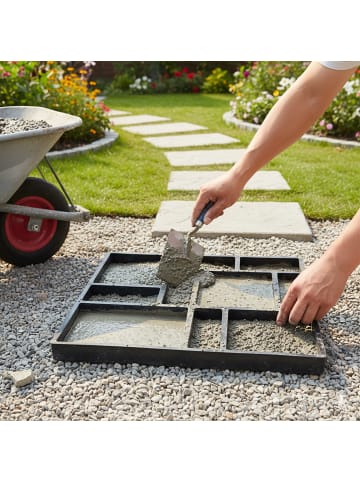 relaxdays 2 x Pflasterform 10 Kammern in Schwarz - (B)45 x (T)40 cm