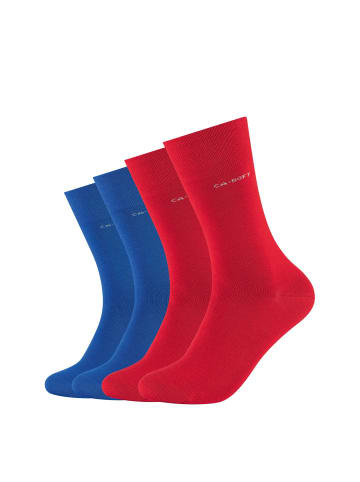 camano Socken für Damen und Herren Businesssocken Komfortbund Bequem Langlebig Baumwolle Soft  mit verstärktem Fersen- und Zehenbereich 4er Pack ca-soft in true red