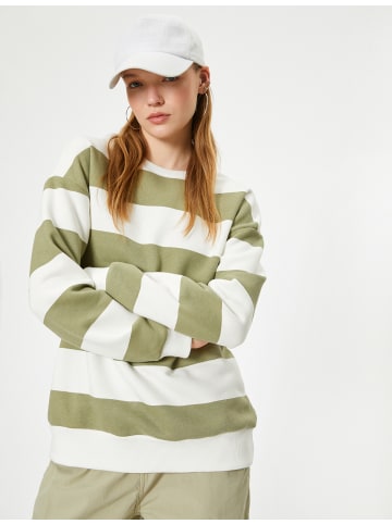 KOTON Sweatshirt in Khaki Gestreift