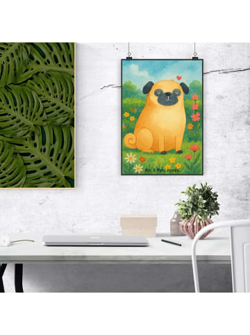 Mr. & Mrs. Panda Bild Mops Design ohne Spruch in Weiß