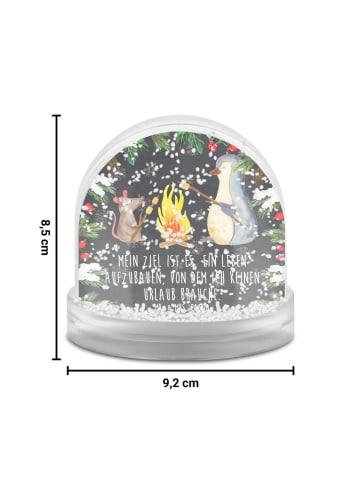 Mr. & Mrs. Panda Schüttelkugel Pinguin Lagerfeuer mit Spruch in Kreidetafel