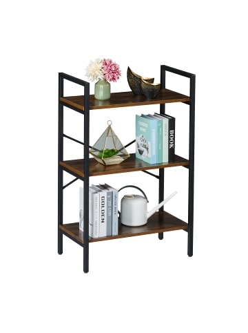 relaxdays Bücherregal in Braun/ Schwarz -  (B)60 x (H)92 x (T)32 cm