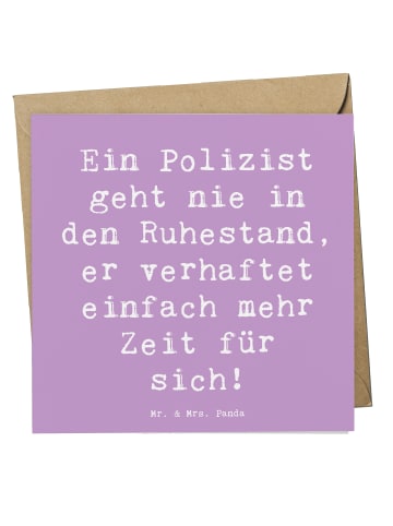 Mr. & Mrs. Panda Deluxe Karte Spruch Polizist Ruhestand mit Spruch in Lavendeltraum