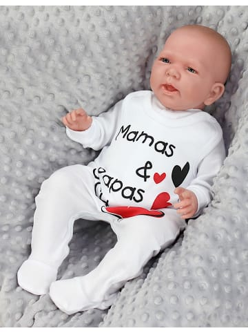 TupTam Baby Strampler Set mit Spruch in rot/weiß