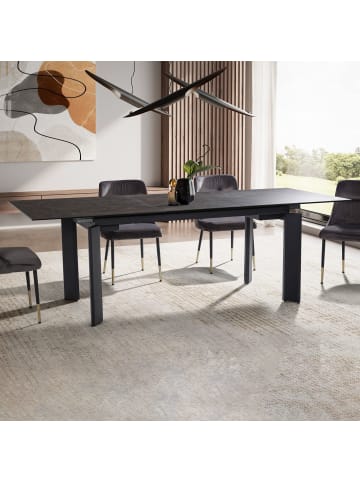 KADIMA DESIGN Esszimmertisch 180x95x77 cm Keramik Glas Esstisch , in Schwarz