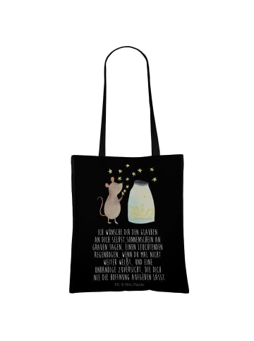 Mr. & Mrs. Panda Einkaufstasche Maus Sterne mit Spruch in Schwarz